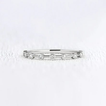 Moissanite Round Cut Half Eternity Band