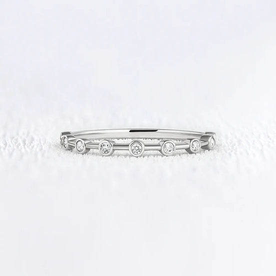 Moissanite Round Cut Half Eternity Band