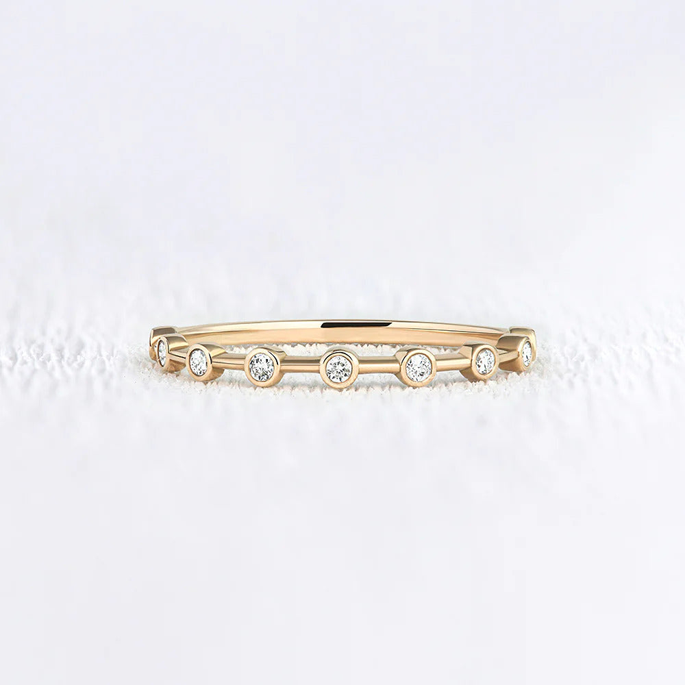 Moissanite Round Cut Half Eternity Band