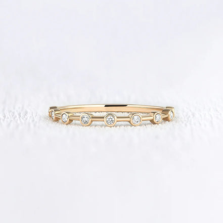 Moissanite Round Cut Half Eternity Band