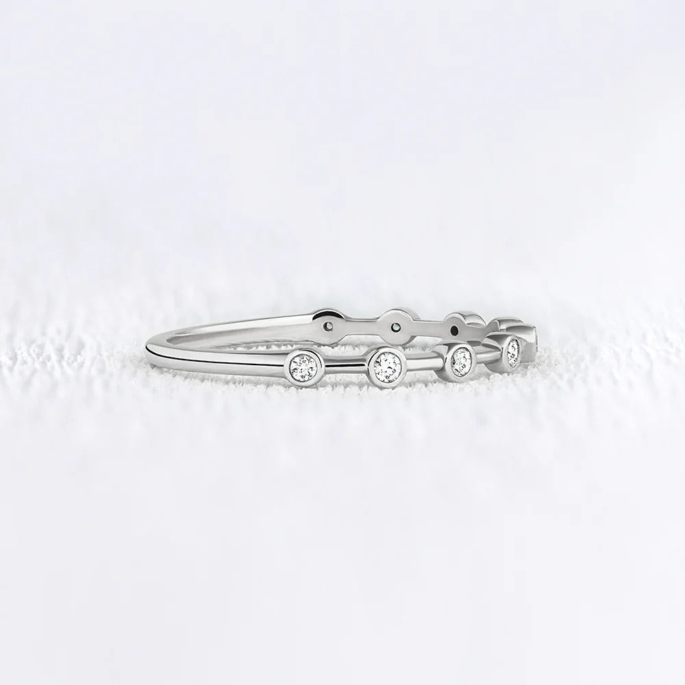 Moissanite Round Cut Half Eternity Band