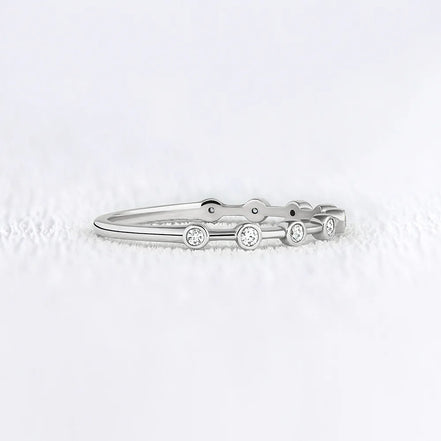 Moissanite Round Cut Half Eternity Band
