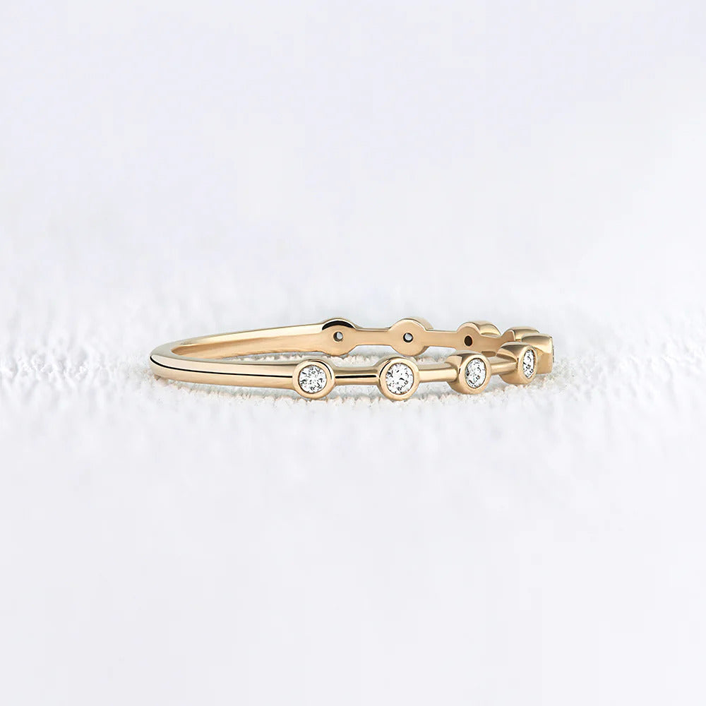 Moissanite Round Cut Half Eternity Band