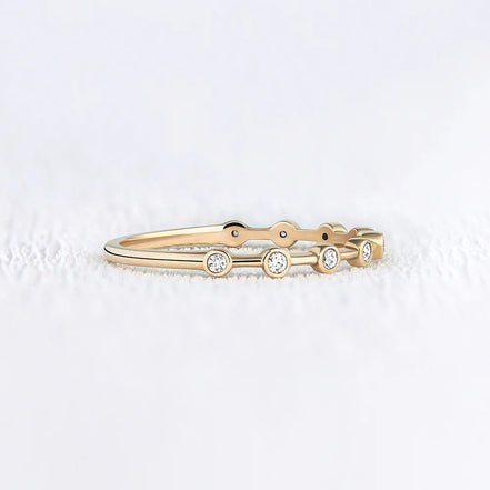 Moissanite Round Cut Half Eternity Band