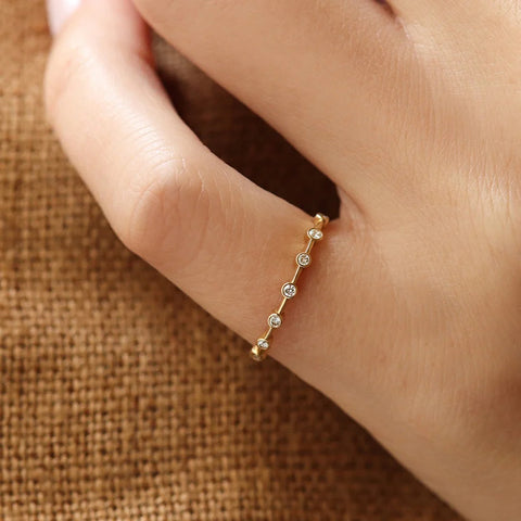 Moissanite Round Cut Half Eternity Band