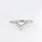 Colorless Moissanite Pear & Round Cut Chevron Shape Band