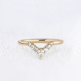 Colorless Moissanite Pear & Round Cut Chevron Shape Band