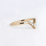 Colorless Moissanite Pear & Round Cut Chevron Shape Band
