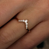 Colorless Moissanite Pear & Round Cut Chevron Shape Band