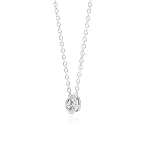 Moissnaite Round Cut Halo Fancy Pendant For Women