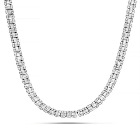 18MM Moissanite Nacklace Chain Sterling Silver Hip Hop Chain