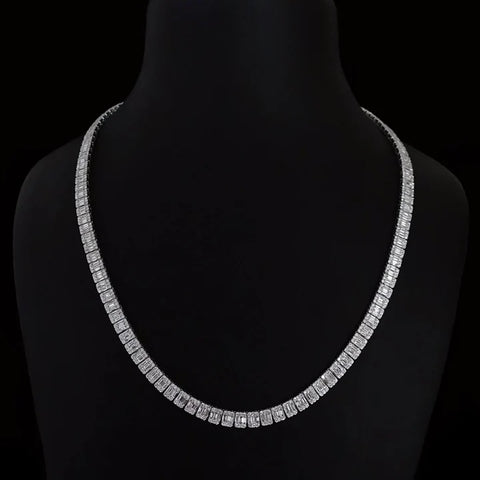 18MM Moissanite Nacklace Chain Sterling Silver Hip Hop Chain