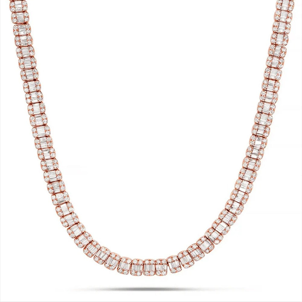 18MM Moissanite Nacklace Chain Sterling Silver Hip Hop Chain