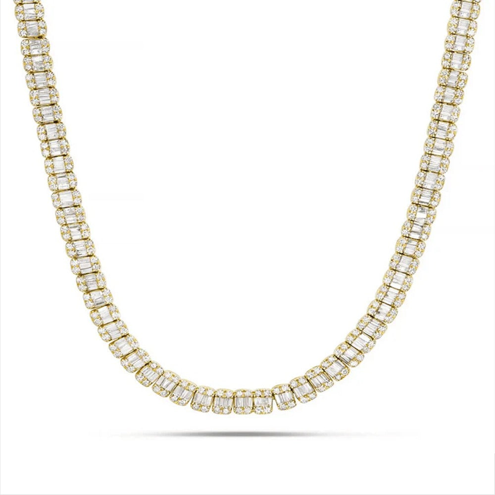 18MM Moissanite Nacklace Chain Sterling Silver Hip Hop Chain