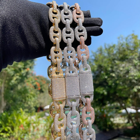 VVS1 Moissanite Duo Link Iced Out Hip Hop Chain
