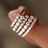 14K White Gold Five Stone Round Cut Moissanite Band