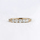14K White Gold Five Stone Round Cut Moissanite Band