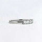 14K White Gold Five Stone Round Cut Moissanite Band