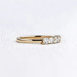 14K White Gold Five Stone Round Cut Moissanite Band