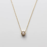 Moissanite Diamond Solitaire Bezel Set Round Cut Pendant