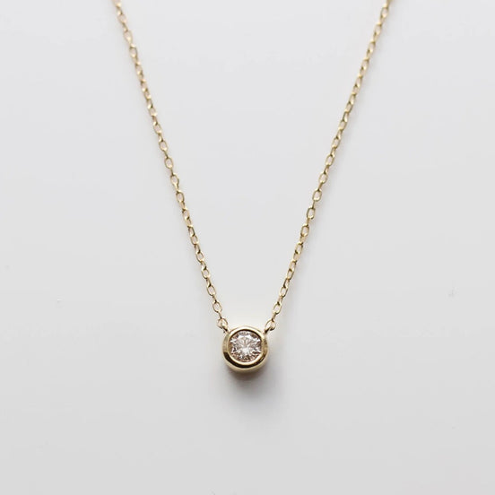 Moissanite Diamond Solitaire Bezel Set Round Cut Pendant