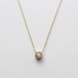 Moissanite Diamond Solitaire Bezel Set Round Cut Pendant