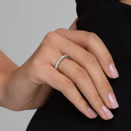 Round & Emerald Cut Full Eternity Moissanite Band