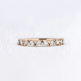 Round & Marquise Cut Moissanite Half Eternity Band