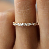 Round & Marquise Cut Moissanite Half Eternity Band