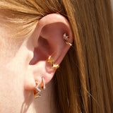Round Cut Moissanite Hoop Lever Back Earring For Women
