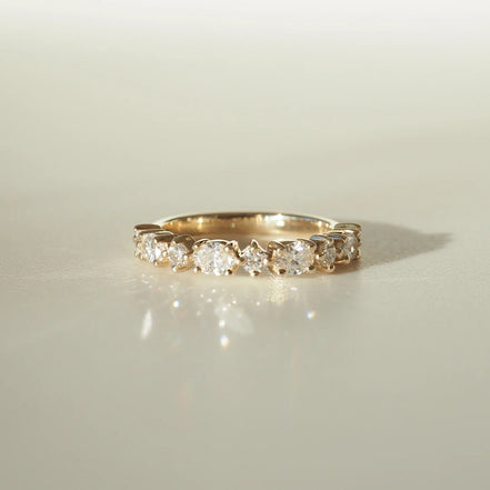 Oval & Round Cut Moissanite Eternity Band For Women