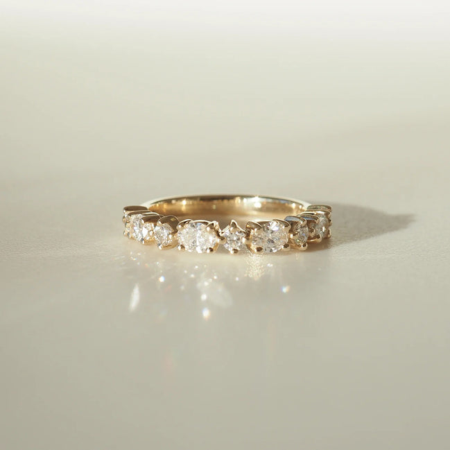 Oval & Round Cut Moissanite Eternity Band For Women