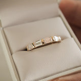 Emerald Cut Half Eternity Moissanite Wedding Band