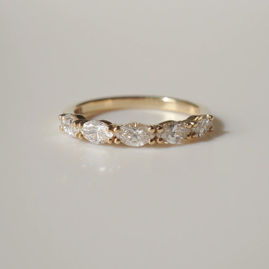 Marquise Cut Moissnaite Diamond Wedding Band