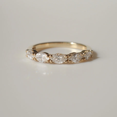 Marquise Cut Moissnaite Diamond Wedding Band