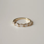 Marquise Cut Moissnaite Diamond Wedding Band