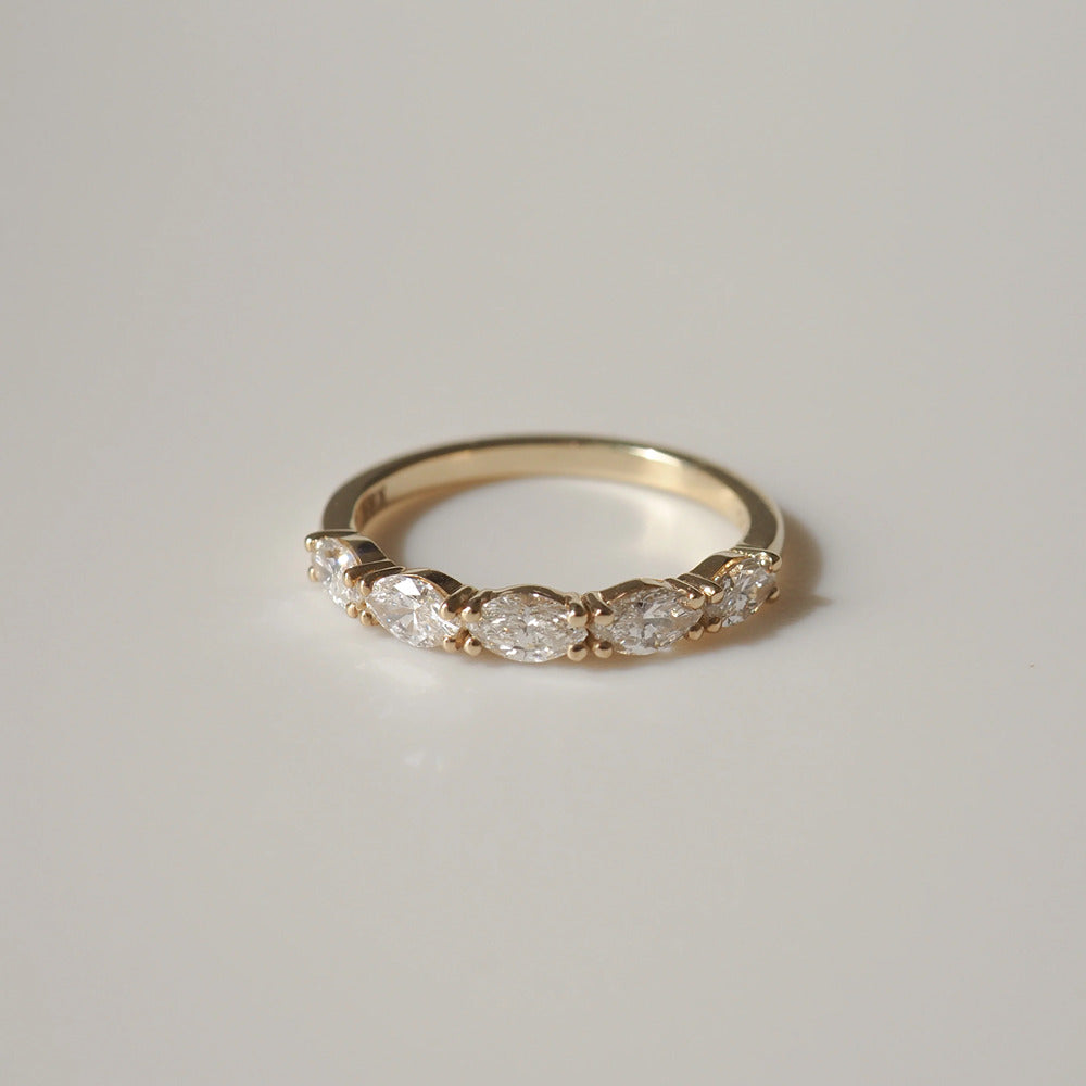 Marquise Cut Moissnaite Diamond Wedding Band