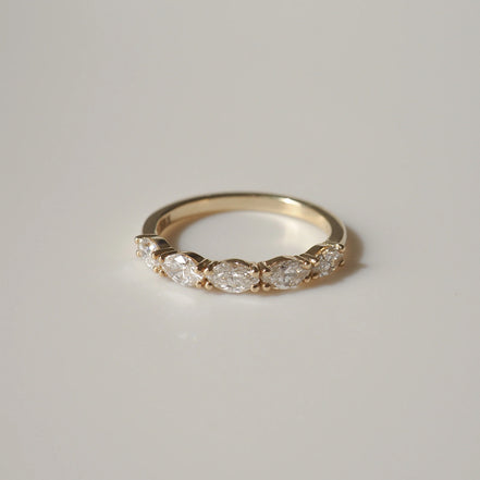 Marquise Cut Moissnaite Diamond Wedding Band