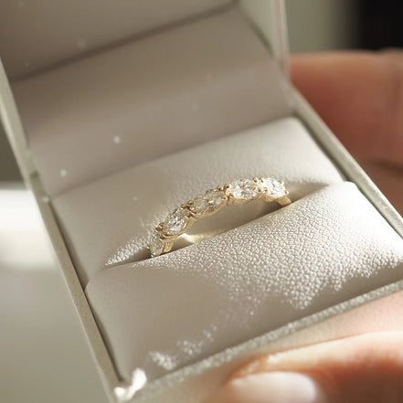 Marquise Cut Moissaite Eternity Wedding Band