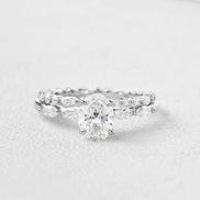 Oval Cut Five Stone Moissanite Wedding Ring Set For Women