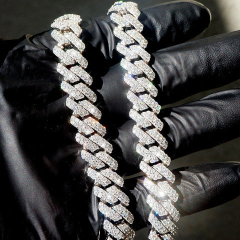 Iced Out Luxury Moissanite Diamond Cuban Chain