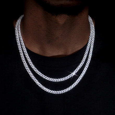 Hip Hop Luxury Moissnaite Diamond Iced Out Cuban Chain