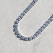 Iced Out Moissanite Round Cut Tennis Chain For Men's