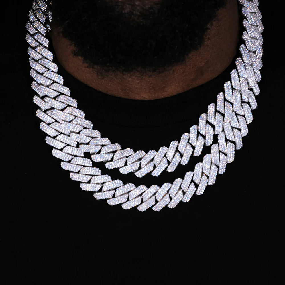 Moissanite Diamond 22mm Iced Out Hip Hop Chain