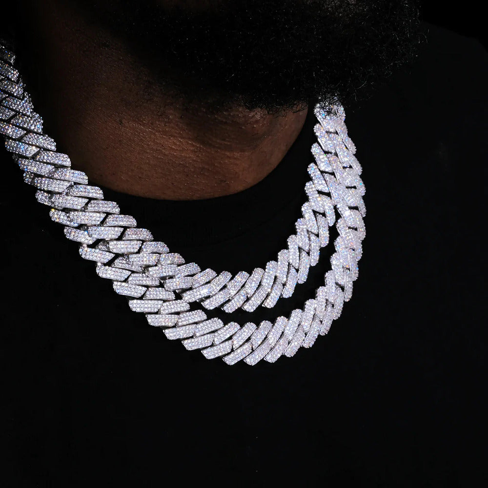 Moissanite Diamond 22mm Iced Out Hip Hop Chain