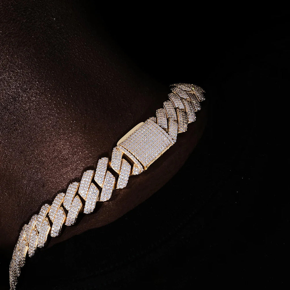 Moissanite Diamond 22mm Iced Out Hip Hop Chain