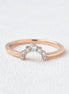 Moissanite Diamond Round Cut Curved Band