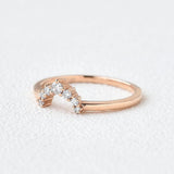 Lab Created Moissnaite Diamond Round Cut Curved Band