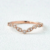 Round Cut Chevron Style Band Valentine Day Gift For Women