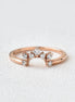 Round Cut Moissanite Curved Style Wedding Band For Bride